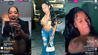 Dominicana Quote Billion mostrando las tetas en Instagram