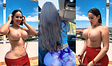 La muy puta de Andrea Milker mostrando sus grande tetas