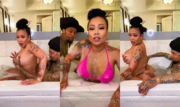 LovelyMimi Riding the tattooed black gangster in the Jacuzzi
