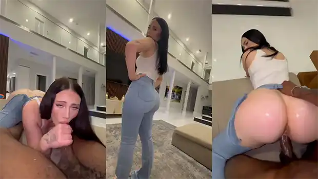 Rompiéndole el pantalón a sexy culona para darle mucha BBC