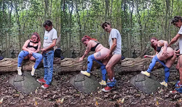 Sex in the middle of the forest and she leaves me with a creampie
