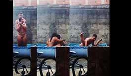 Rapando con la vecina en la piscina móvil