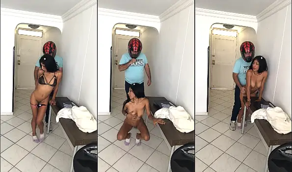El Repartidor Cayo en Mi Garras, Baile Caliente Para Luego Follar